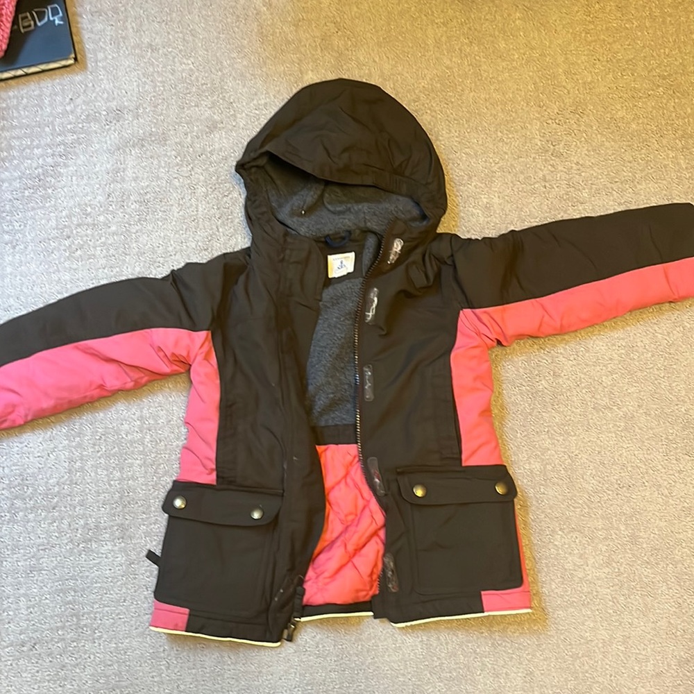 LandsEnd Little Kids Brown and Pink Winter Coat